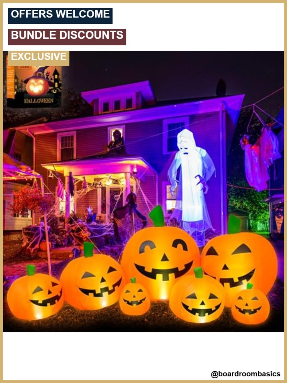 7.5 Ft Halloween Inflatable Pumpkins LED Lights Outdoor Yard Decor